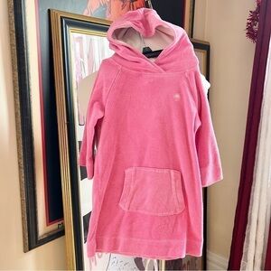 Lilly Pulitzer VTG Pink Terry Cloth Girl's Long Sleeves Hooded Swimsuit Coverup
